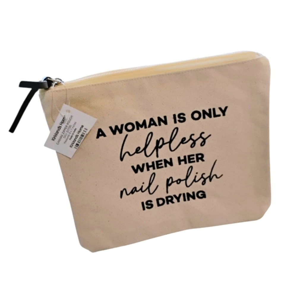 Kirkland Home Women's Canvas Zipper Pouch.